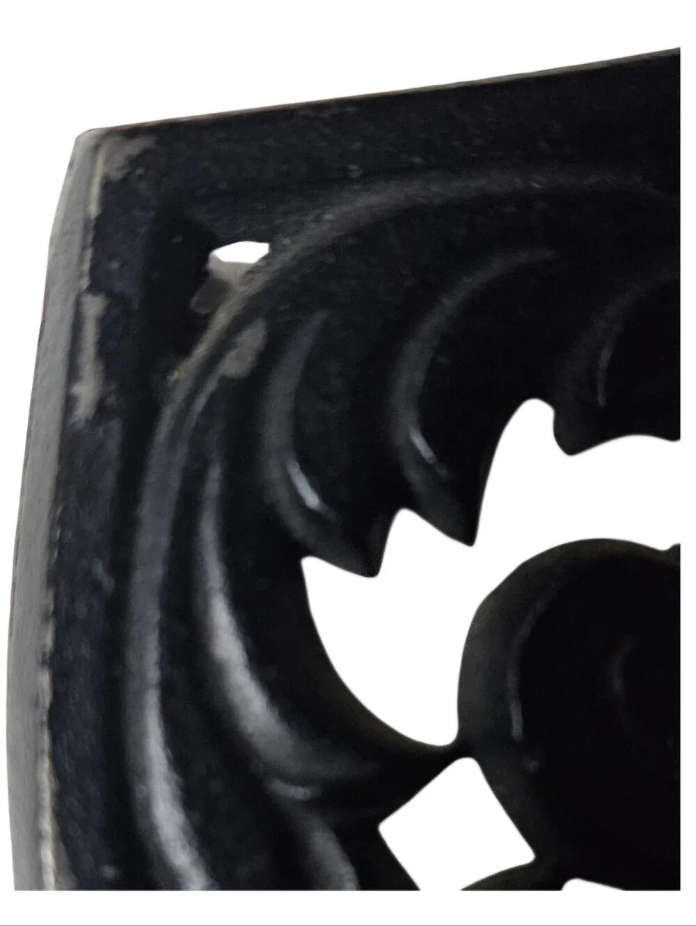 Vintage Black Cast Iron Footed Trivet Sad Iron Scrolled Heart
